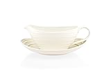 Mikasa Swirl White 2-Piece Gravy Boat Set