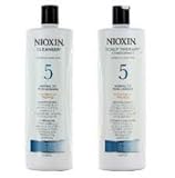 Nioxin System 5 Cleanser and Scalp Therapy Duo, Chemically Treated Hair, 2 Count