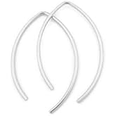 1 Inch Thin Sterling Silver Threader Earrings Open Hoop 20 Gauge (.8mm)