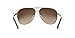 A|X ARMANI EXCHANGE Ax2002 Aviator Sunglasses, Light Gold/Dark Brown/Dark Brown Gradient, 61 mm