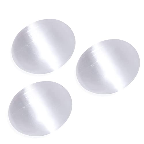 Himalayan Glow WBM Selenite Palm Stone, High Energy Calming Effects Healing Cry…
