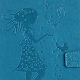 iPad Mini 2 Mini 3 Case, LittleMax(TM) Lightweight PU Leather Flip Stand Embossed Bird & Butterfly & Girl Case Smart Cover with Auto Wake / Sleep for Apple iPad Mini 3/2/1 -#3 Blue