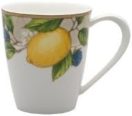Red Vanilla Fruit Salad Mugs 14oz, Set of 4, 1, White