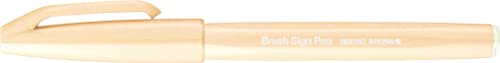 Pentel SES15C-F3X Brush Sign Pen Light Orange Fibre Tip 1 Pack of 10
