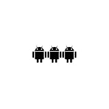 Android Robot Set of Three 2.5 Inch Tall Vinyl Decals Black
