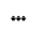 Android Robot Set of Three 2.5 Inch Tall Vinyl Decals Black