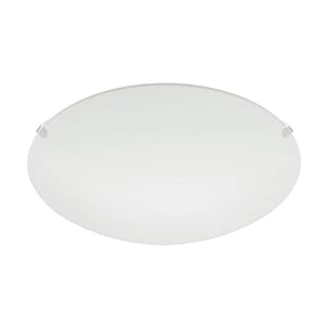 EGLO Plafondlamp Mars, wandlamp met lichtpunt, plafondlamp in staal, wit, matwit glas, E27-fitting