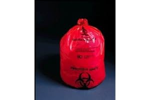 Medical Action Industries RD650 Biohazard Bag 16x24 Red 5gal 20/Rl