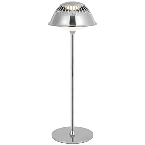 LuminexDesigns LED Modern Rechargeable Table Lamp, Chrome VIOA TL14