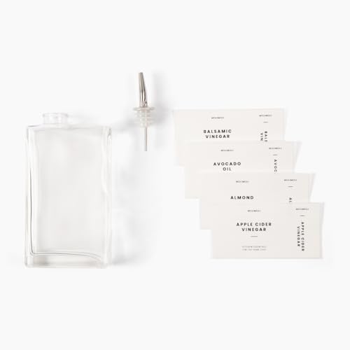 Molimoli Olive Oil Dispenser Bottle for Kitchen, Automatic Pourer, Glass Thin Bottle Dispenser for Kitchen, Olive Oil Cruet, | Set of 2 - Silver