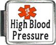 High Blood Pressure Medical Alert Italian Charm Bracelet Link
