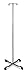 Medline 4 Leg IV Poles Stand, 2 Hook, 4 Caster, Chrome, 47 to 85