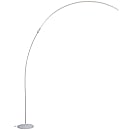 Brightech Sparq Arc LED Floor Lamp - Modern Over The Sofa Living Room Light - Warm White Arch Lighting for Bedrooms or Offices - Dimmable Minimalist Pole Downlight &ndash; Silver