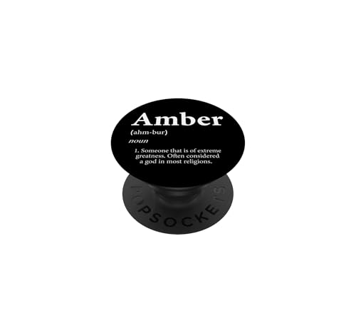 Amber Definition Funny First Name Birthday Party For Ambers PopSockets Adhesive…