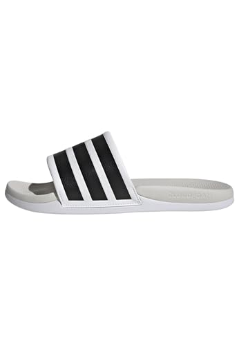 adidas Unisex-Adult Adilette Comfort 2.0, White/Black/Crystal White, 12
