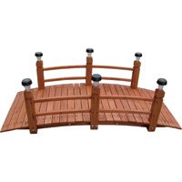 Decorative Wood Bridge With Solar Lights - 5ft.