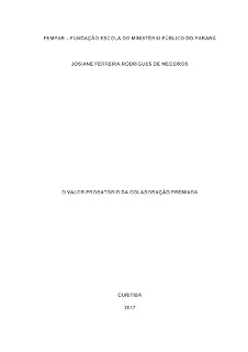Livro O VALOR PROBATÓRIO DA COLABORAÇÃO PREMIADA