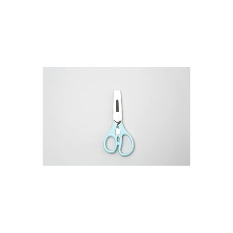 Little Angel Baby Food Scissors,Healthy Kitchen Shears,Children Safety Food Cutter,Never Rusts, with Cover (Blue)