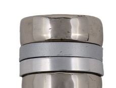 Yair Emanuel Mezuzah Case Holder Hammered Metal Designed with Colored Rings 12cm (Silver Rings)
