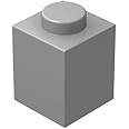 Classic Brick Block Bulk, Light Gray Bricks 1x1, Building Bricks Flat 100 Piece, Compatible with Lego Parts and Pieces: 1x1 Light Gray Bricks(Color:Light Gray)