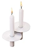 Exquizite 256 Church Candles with Drip Protectors for Christmas Eve Candlelight Service, Easter Service, Vigil Service and Devotional Service, Unscented White 5" H X 1/2 D, No Smoke