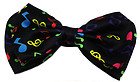Rainbow Music Notes Multicolor Tuxedo Bow Tie Pre Tied Plastic Clip Unisex