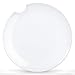 TASSEN Porcelain Dining Plates With Bite Mark, 11 Inch, White (Set of 2 Plates)