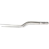 Mercer Culinary 18-8 Stainless Steel Precision Tongs, Offset Tip, 6-1/2-Inch