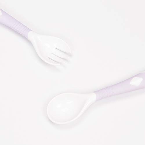 Qshare Baby Utensils Spoons with Travel Safe Case, Toddlers Feeding Training Spoon with Easy Grip and Bendable Function, Perfect Self Feeding Learning Spoons (Set of Purple) - Thumbnail 6