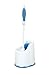 Superio Toilet Brush and Holder,Toilet Bowl Cleaning System with Scrubbing Wand, Under Rim Lip Brush and Storage Caddy for Bathroom, White and Blue