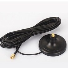 2.4GHz antenna base with 3M extension cable RP SMA male connector magnetic base for router network card Ships Quickly From USA - Thumbnail 2