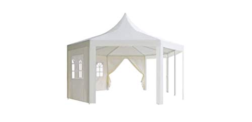 Pavillon 834 x 448 x 320 cm Gartenbauten Pavillons und Partyzelte Weiß – Bild 5
