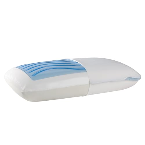 SEALY DREAMLIFE STANDARD SIZE MEMORY FOAM COOLING PILLOW WITH SEALYCHILL COOLING GEL, REMOVABLE MACHINE-WASHABLE COVER, MADE IN THE USA