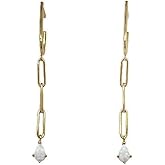 Opal Dangle Statement Earrings in Sterling Silver with Gold Finish