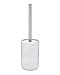 Essentra Home White Toilet Brush and Holder with Chrome Handle