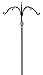 Erva Bird Feeder Pole System - Made in USA Heavy Duty - Twist-in Black Tall Pole System for Hanging Bird Feeders, Flower Baskets, and Decoration - Easy Assembly - Scrolled Arms (FP5TLM4B)