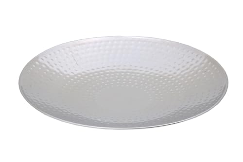 Mimo Style Saladeira Rasa, Inox Martelado, 36cm de Diâmetro