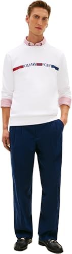 Herren Sweatshirt Brand Love Stripe mit Rundhalsausschnitt, Weiß (White), XXL