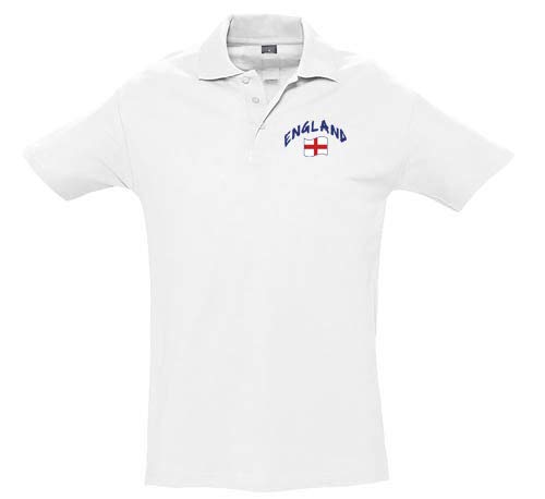 Supportershop Unisex_Adult Blanc Angleterre England White Polo Shirt, M