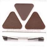Jolie Eye Brow Shaper Kit ~ Pressed Powder & Tinted Wax + Takelon Brush - Deep