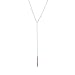S.J JEWELRY Womens Handmade CZ Simple Delicate 14K Gold Plated/Rose Gold Plated/Silver Plated Lariat Simple Baton Adjustable Y Necklace-Y-Baton-Rose