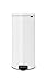 Brabantia New Icon Step Trash Can (8 Gal/White) Soft Closing Kitchen Garbage/Recycling Can with Removable Bucket