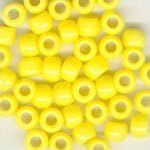 Yellow Plastic Pony Beads 6x9mm, 1000 beads bulk bag