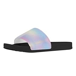 Howilath Rainbow Tie Dye Print Beach Slides for
