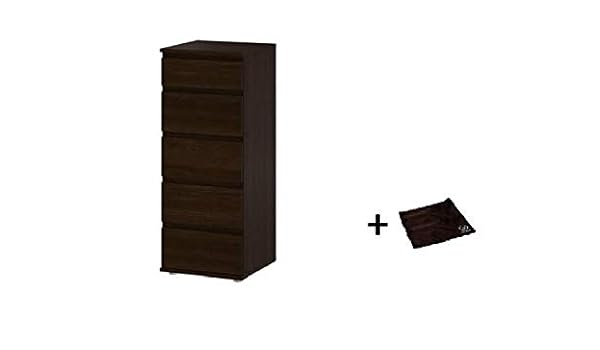 Tvilum 7109620 Aurora 5 Drawer Narrow Chest Coffee Freebie