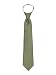 Jacob Alexander Solid Color Boy's Pretied 14" Zipper Tie - Olive Green