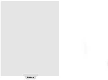 Kleer-Fax Letter-Size Individual Exhibit Number Index Dividers, Bottom Tab, 1/5th Cut, 25 Sheets/Pack, White, Exhibit 28 (84168)