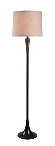 Kenroy Home 33199MWDG Cecelia Floor Lamp with Mahogany Wood Grain Finish, Rustic Style, 60" Height, 14" Width, 14" Depth
