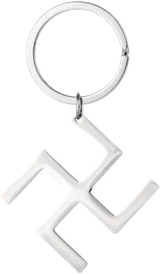 Silver Plated Stainless Steel God Sun Swastika Symbol Thor's