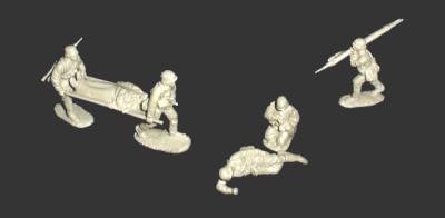 Classic Toy Soldiers WWII German Medical Team 12 figures in 6 poses, in gray soft plastic